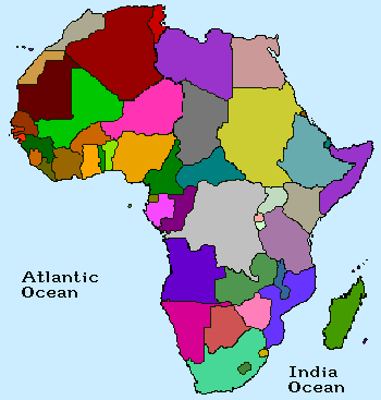 Map Of Africa Without Country Names Mapa político do continente de